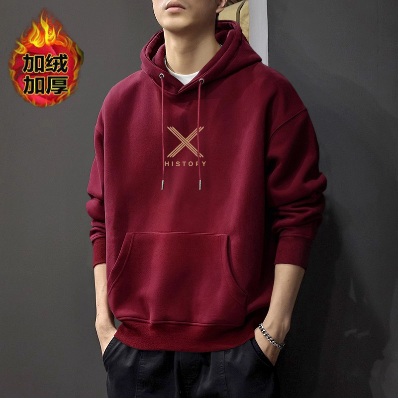 美式秋冬秋冬款复古卫衣男外穿宽松潮流连帽ins潮牌重磅外套男生