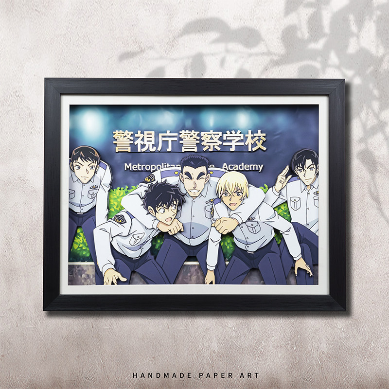 名侦探柯南警视厅五人合影安室透松田周边合影立体画客厅壁画挂画