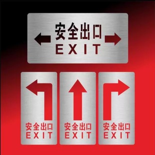 喷漆模板安全出口箭头金属物流参观指向标镂空字消防注意安全通道