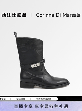 【直播专享】Corinna di Marsala中筒靴女2025新款骑士靴时装靴