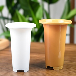 纯色兰花专用花盆塑料兰花盆批发加厚加高兰花花盆白色黄色兰草盆