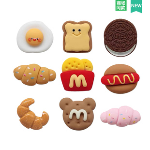 饰扣适配Cross 洞洞鞋 花装 扣配件美食可爱树脂鞋 Cross 配饰高级鞋