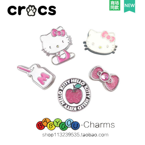 新款Cross金属鞋花卡洛驰洞洞鞋水钻DIY装饰扣智必星HelloKitty