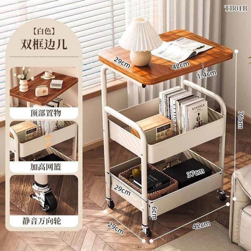 JiaMu嘉木精品2轻奢中古风可移动四层碳钢置物架小推车厨房卧室
