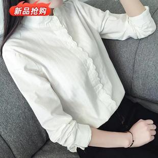 女秋冬衬衣加绒打底立 F衬衫 聚崇尚潮流优品蕾丝洋气叠穿长袖 衬衫