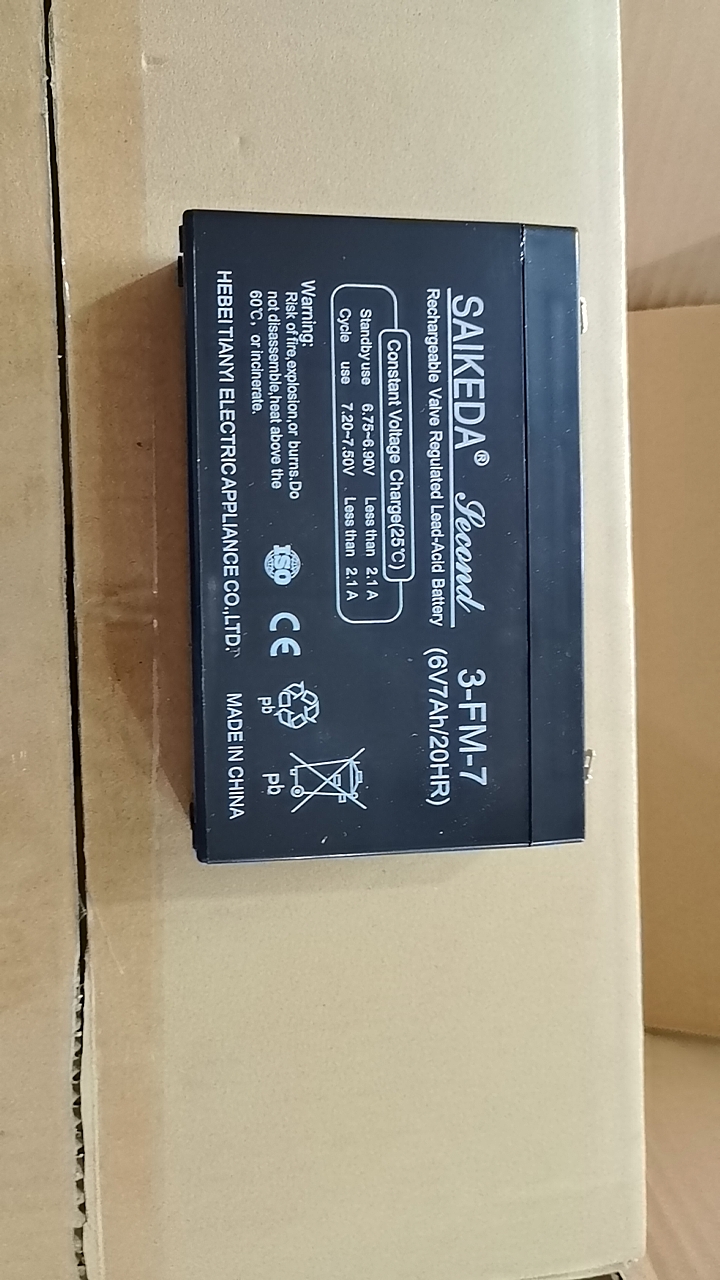 赛克达6V7AH童车蓄电池6V7AH/12HR儿童电动童车电瓶