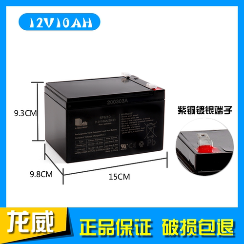 LONGWAY 龙威电瓶6FM10(12V10Ah/20Hr)UPS电源儿童电动童车蓄电池 - 封面