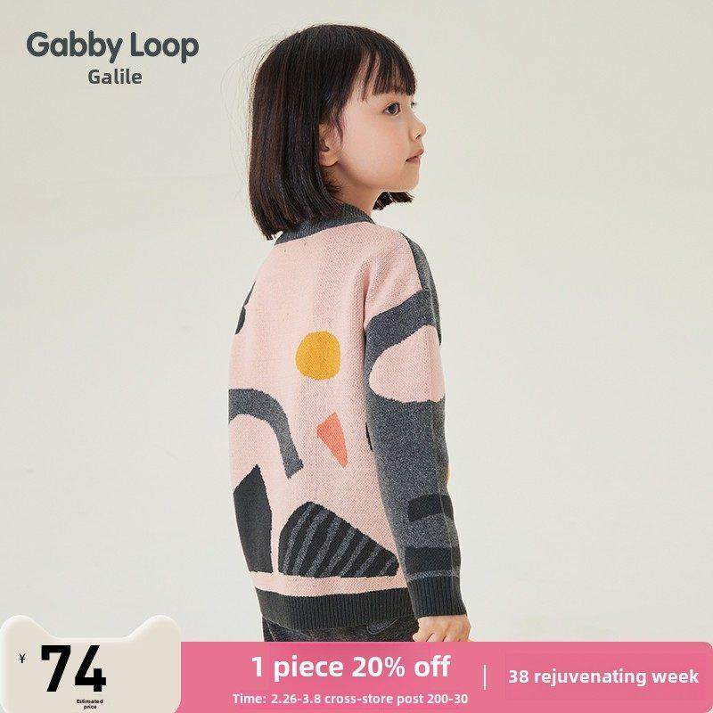 纯棉半高领女童针织衫冬季红色时尚春秋季对比色中、大号儿童内加