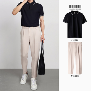 男2025春夏新款 短袖 高端套装 速干痞帅Polo衫 子 t恤男款 高级感裤