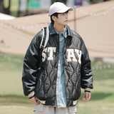 港风B美式复古菱格棉服男棒球服棉衣A005A-MN8718P105控138，男装棉衣，电商A005A
