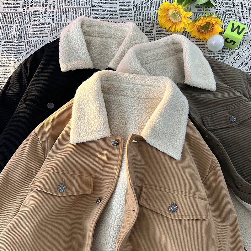 毛毯平铺B羊羔毛工装棉衣灯芯绒棉服男A005A-JN8868P110控138图片