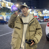 港风B户外棉服男工装多口袋冲锋棉衣男A005A-MN8860P135控168，男装棉衣，电商A005A