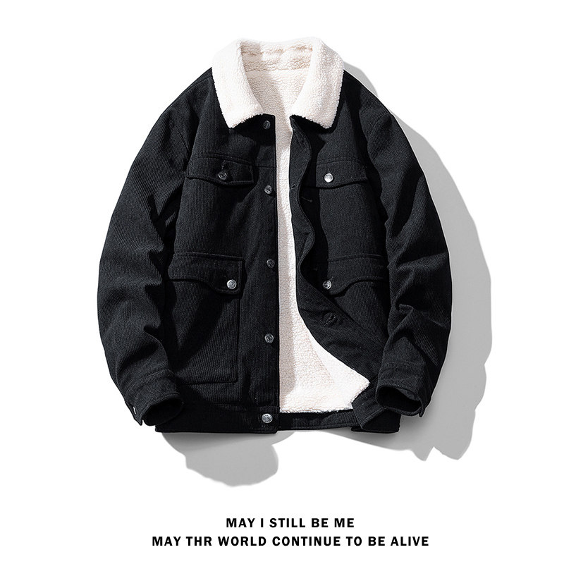得物白底B羊羔毛工装棉衣灯芯绒棉服男A005A-JN8868P110控138,男装夹克,电商A005A