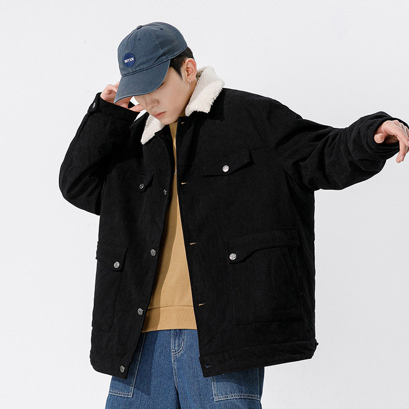 日系白墙A羊羔毛工装棉衣灯芯绒棉服男A005A-JN8868P110控138图片