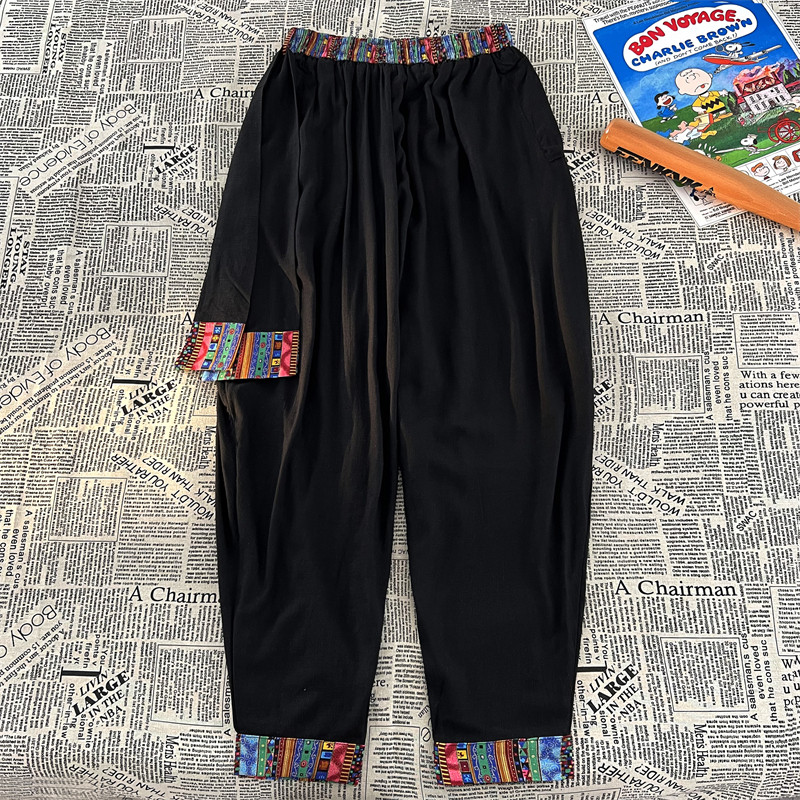 民族风D复古中式棉麻宽松大裤裆舞蹈阔腿裤K159-P75控98，男装民族服装，电商A005A