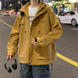 港风A工装大口袋冲锋衣防风登山服连帽外套A005A-JN8915-P108，男装夹克，电商A005A