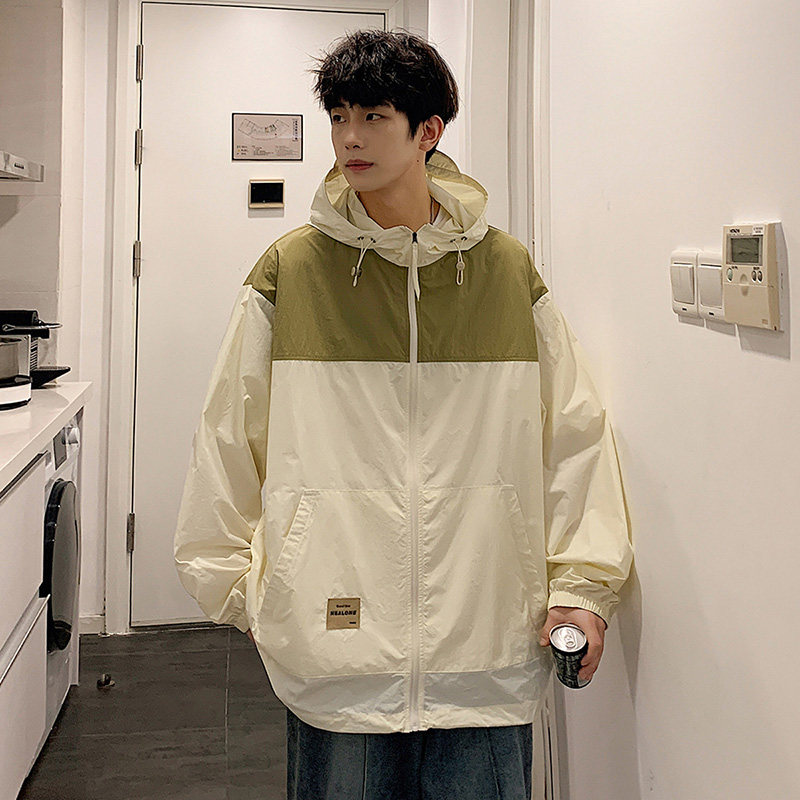 港风D夏季冲锋衣薄款防晒服骑车户外透气冰丝防晒衣服86012-P68,男装夹克,电商A005A