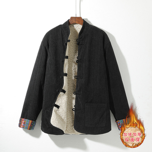 新中式K麦穗羊羔毛加绒加厚双面穿棉服夹克棉衣男JK21-P135控158图片
