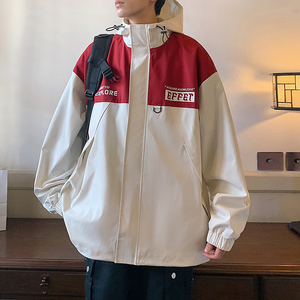 港风B工装冲锋衣夹克连帽学生印花外套JN81037-P78图片
