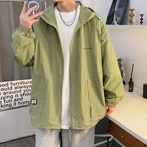 港风A户外冲锋衣男工装连帽外套薄款防水登山服防晒衣服86013-P68