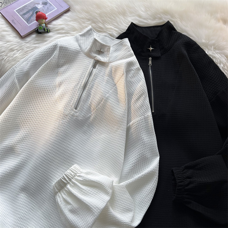 新中式C立领拉链卫衣男ins小众金属拉链套头外套潮WY02-P65控88,女装短外套,电商A005A