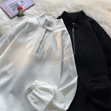 新中式A立领拉链卫衣男ins小众金属拉链套头外套潮WY02-P65控88，男装卫衣，电商A005A