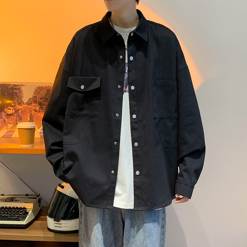 港风F工装多口袋立体剪裁衬衫夹克外套男86051-特P58图片