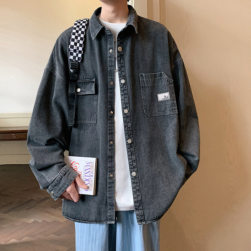 港风A工装多口袋立体剪裁衬衫夹克牛仔衣外套男86050-P88图片