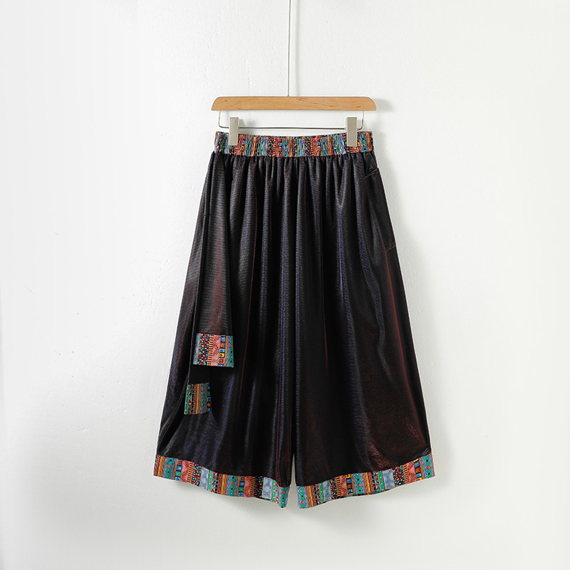 民族风B复古中式渐变色冰感宽松舞蹈阔腿裤七分裤男DK222-P58控78，男装休闲裤，电商A005A