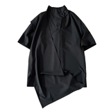 宽松型青年短袖复刻棉短袖T恤痞帅小众宽松衬衫ins，男装衬衫，电商A005A