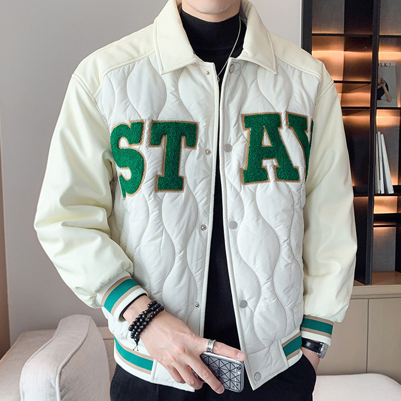 轻熟风B美式复古菱格棉服男棒球服棉衣A005A-MN8718P105控138图片