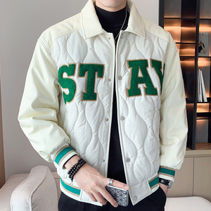 轻熟风A美式复古菱格棉服男棒球服棉衣A005A-MN8718P105控138,豹纹t恤怎么搭配图片