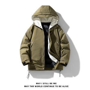 冬季外套男B工装大口袋连帽羽绒棉服加厚棉衣冲锋衣男88108-P120图片