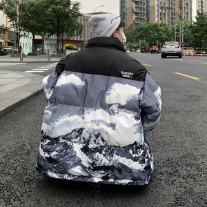 港风直播C雪山印花登山户外冲锋衣羽绒棉衣A005A-M8066P115控148图片
