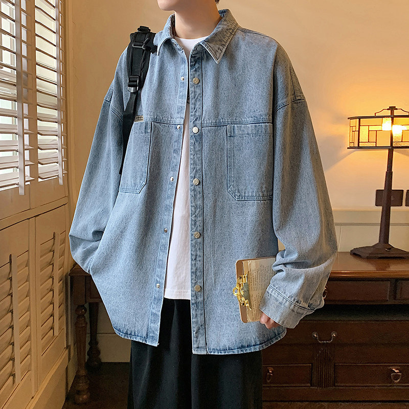 港风A工装多口袋立体剪裁衬衫夹克牛仔衣外套男86039-P88,男装衬衫,电商A005A
