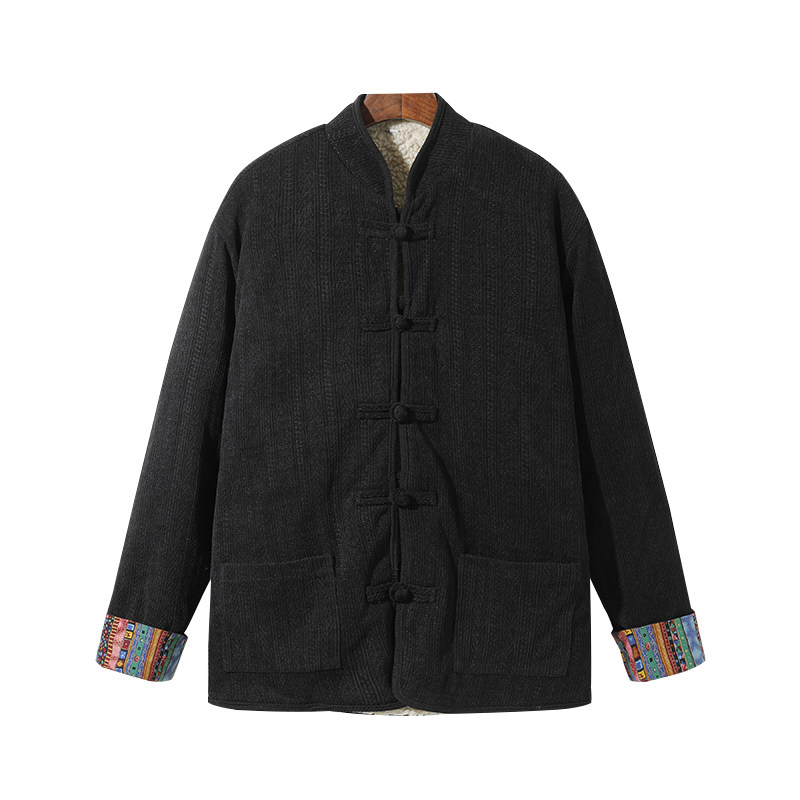 新中式K麦穗羊羔毛加绒加厚双面穿棉服夹克棉衣男JK21-P135控158,男装夹克,电商A005A