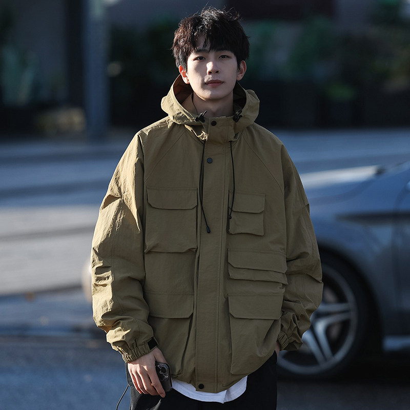 港风H工装大口袋设计连帽户外冲锋衣夹克登山服外套JN8917-P110,男装夹克,电商A005A