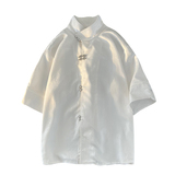 新中式风E缎面提花暗纹立领小众冰丝金属扣衬衫男CS32-P78控98，男装衬衫，电商A005A