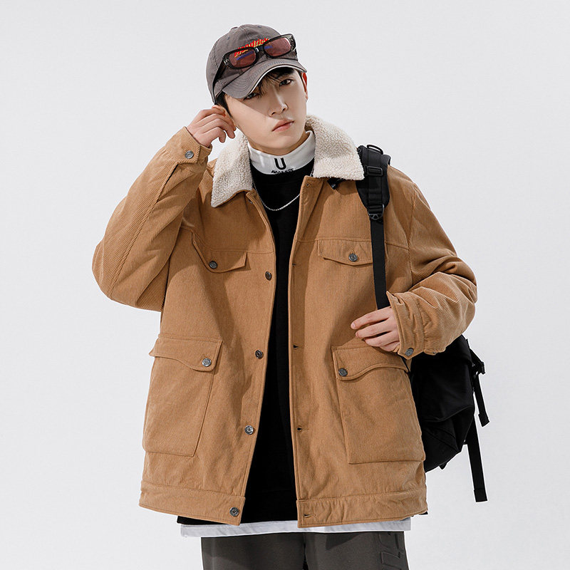 日系白墙B羊羔毛工装棉衣灯芯绒棉服男A005A-JN8868P110控138,男装夹克,电商A005A