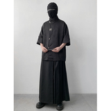 新中式风J缎面提花暗纹立领小众冰丝金属扣衬衫男CS32-P78控98，男装衬衫，电商A005A