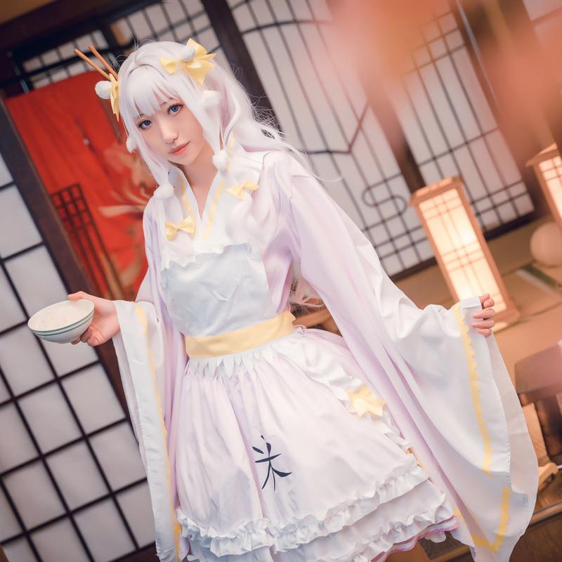 料理次元米饭娘COS服 白米饭COS服 COSPLAY演出服
