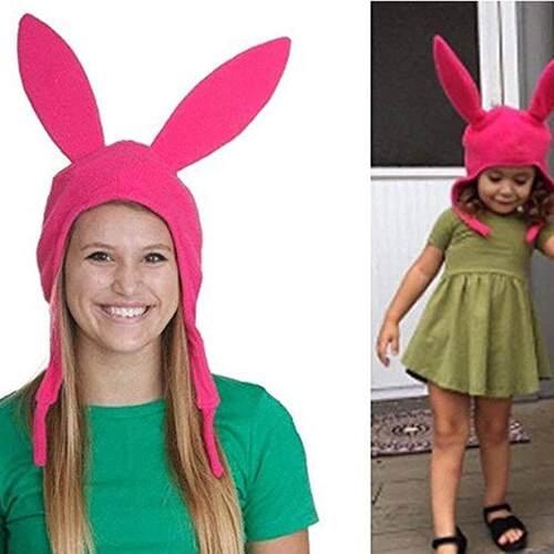 消防员鲍勃Bitz and Bob兔耳朵帽子粉色成人款儿童款 cosplay帽子
