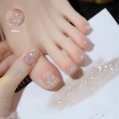 显白脚趾爆闪碎钻胶指甲油胶2025