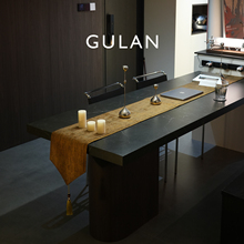 GULAN桌旗意式轻奢高端现代简约金色高级感设计师款长条盖布桌布