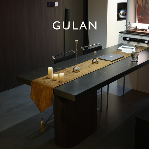 意式轻奢桌旗金色高级感