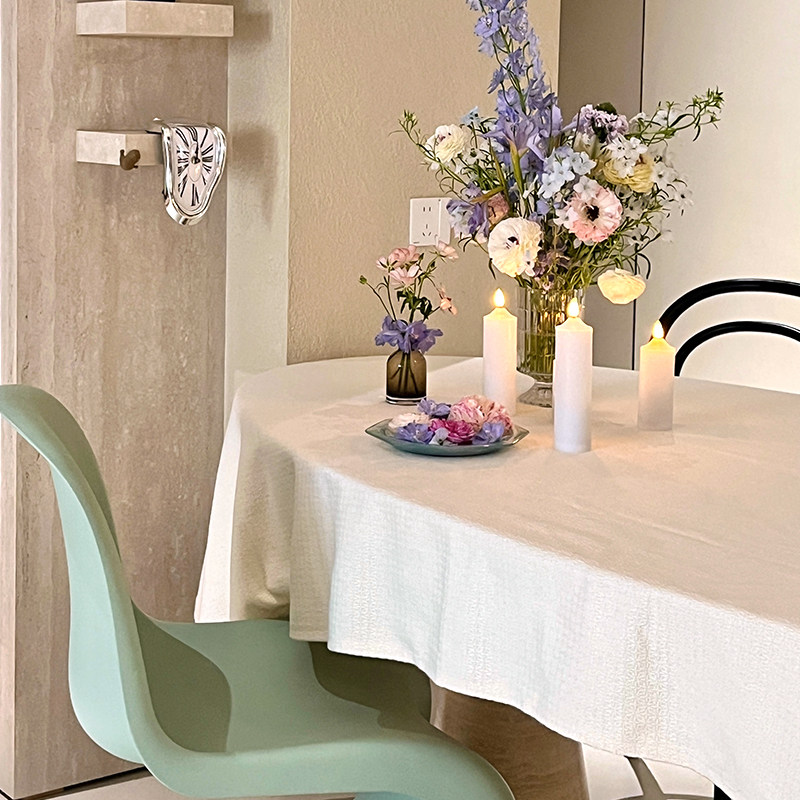 GULAN古兰奶油白桌布现代简约高级感轻奢高端样板间茶几台布