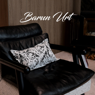 GULAN古兰抱枕黑色高级感样板间沙发客厅羽丝绒枕芯靠枕腰枕