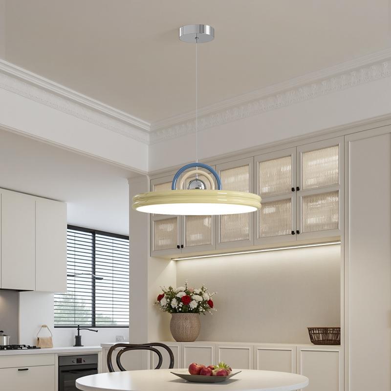 法式奶油风餐桌吧台灯现代简约家用圆桌饭厅灯全光谱护眼餐厅吊灯