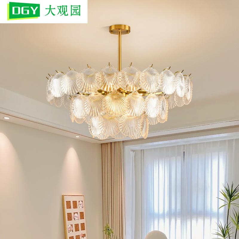 大观园卧室吊灯法式轻奢水晶灯主卧室灯具现代简约餐厅房间灯413