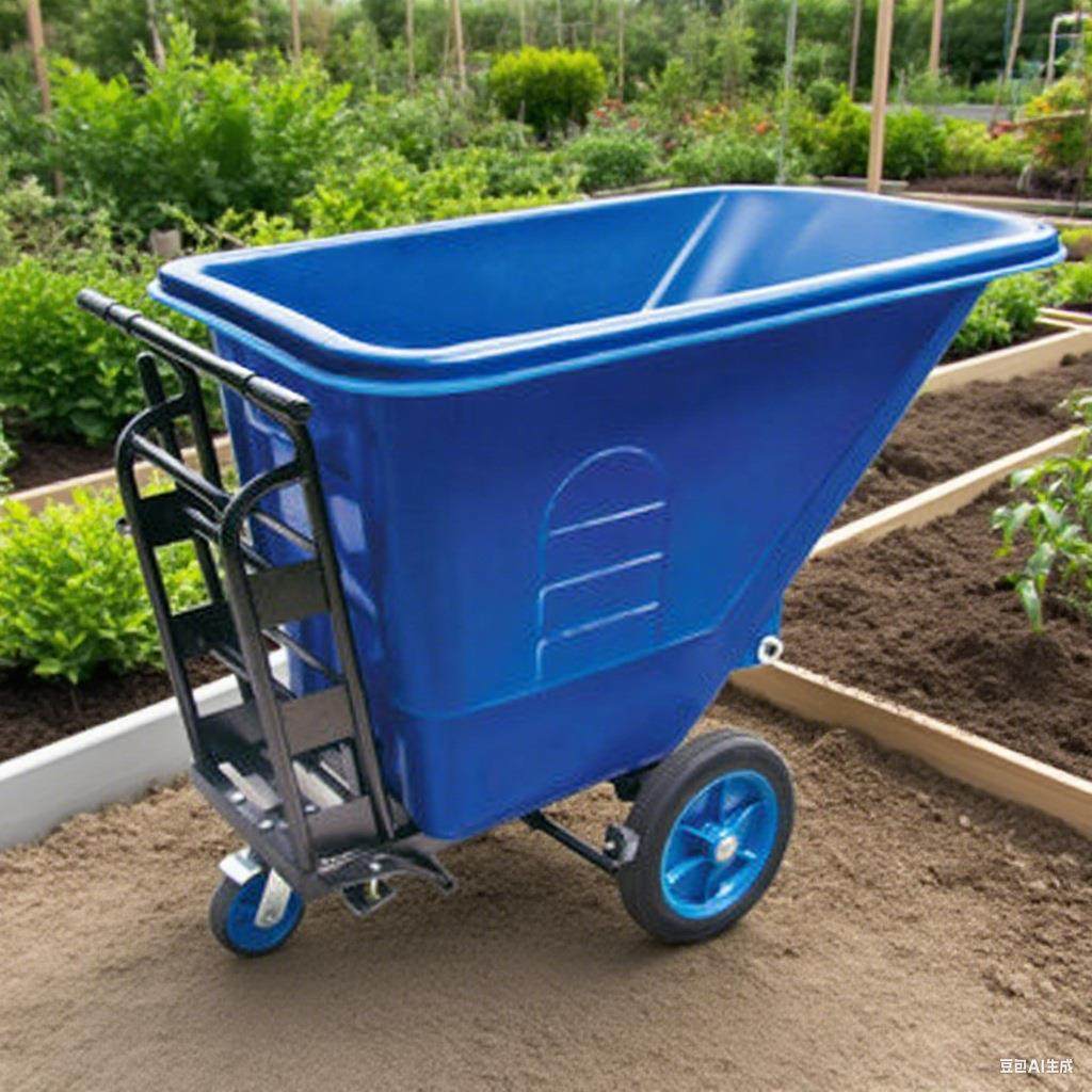 超宝手推式倾斜斗车垃圾托运车杂物清洁车塑料绿化手推车劳动车